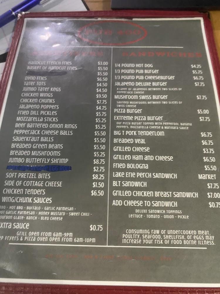 Pub 400 - Fremont, OH Menu image 3